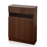 ワイエムワールド(YMWORLD) ミニ食器棚 カウンター下収納 【色: ブラウン 】 幅60cm 高さ85cm 00-051