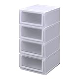 《2個セット》 収納チェスト クリアチェストC350-4 4段 幅35×奥行45×高さ74.9cm (C) クリア