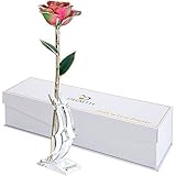 (H.rainbow) - DEFAITH Rainbow 24K Gold Rose, Unique Anniversary Gifts for Mother Wife Girlfriend Her