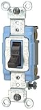 Leviton 1201-2 15 Amp, 120/277 Volt, Toggle Single-Pole AC Quiet Switch, Extra Heavy Duty Grade, Sel