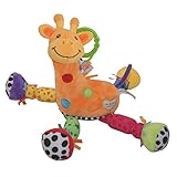 DEHANG ベビーカー用おもちゃ 赤ちゃんの知育玩具 はじめてにぎにぎおもちゃ リンリンラトル - キリン