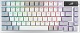 【Amazon.co.jp限定】ASUS ゲーミングキーボード ROG Azoth Moonlight White 75%コンパクト ROG NXメカニカルスイッチ ガスケットマウント 3層静音ダンパー ホットスワップ対応 トライモード接続 有機ELディスプレイ 3方向コントロールノブ 3段階角度調整 ルブキット付属 Mac対応 国内正規品 2年保証