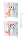 ストリックスデザイン フレキシブル ストロー 3色 約Φ0.6×長さ21cm 600本 (300本×2個セット) 曲がる 業務用 【Amazon.co.jp 限定】