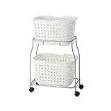 アスベル 2段ランドリーバスケットワゴン 「ウィル」 7409