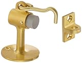 Rockwood 473.4 Brass Door Stop with Keeper #8 x 3/4 OH SMS Fastener with Plastic Anchor 2-1/2 Base D