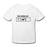星 ２～６歳子供 男女兼用 半袖 ティー Tシャツ ベッド 楽器 ギター 音楽 White 5-6 Toddler