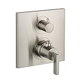AXOR 39720821 Citterio Thermostatic Trim with Volume Control and Diverter, Lever Handle, Brushed Nic