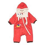 （プチジャム）Petitjam ねこさんとねずみさんのジャンプスーツ防寒/カバーオール 90 レッド