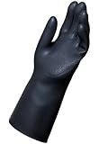 MAPA Chem-Ply N-440 Neoprene Glove, Chemical Resistant, 0.030 Thickness, 14 Length, Size 11, Black (