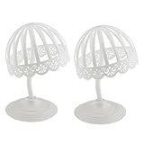 Kesoto 美しい　デザイン　プラスチック製　赤ちゃん　帽子　かつら　ディスプレイ　ホルダー　ラック　スタンド　2個　全2サイズ - 頭囲約45cm