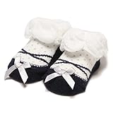 バレエシューズ風カップソックス 紺 11-13cm