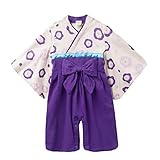 Hzjundasi 赤ちゃん 女の子 ファッション 花 印刷 ロンパース カバーオール 袴　和服 浴衣 カバーオール 幼児 赤ちゃん 和風 長袖 全開き 半開き コットン 秋冬 アウターウェア 出産祝