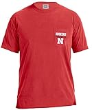 NCAA Nebraska Cornhuskers野球フレーム半袖ポケットTシャツ、スモール、レッド