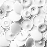 100 White KAM Plastic Resin Snaps Crafts Baby Cloth Bib Diapers by KAM [並行輸入品]
