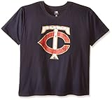 MLB Minnesota Twins女性用ショートスリーブスクープネックトップ、2 x、ネイビー