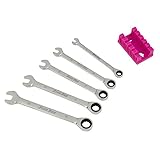 The Original Pink Box PINK 5-Piece MM Ratcheting Wrench Set [並行輸入品]