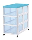 サンコープラスチック 衣類収納3段 シンク 幅39×奥74×高71cm ターコイズブルー