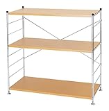 ルミナス ユニットシェルフ ディスプレイラック 3段 ナチュラル 幅98×奥行43.5×高さ93.5cm WG9090-3W