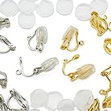 イヤリング パーツ クリップ式 ゴールド シルバー 2色 10ペア20個 シリコン カバー 付き アクセサリーパーツ ハンドメイド 手芸 金具 素材 (ゴールド・シルバー)