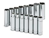 SK 1945 15 Piece 1/2-Inch Drive 6 Point 10-Millimeter to 24-Millimeter Deep Metric Socket Set [並行輸入品