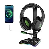 EKSA ゲーミングヘッドホンスタンド アルミ 高級タイプ RGBライト付き ヘッドセットスタンド