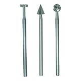 プロクソン(PROXXON) ハイスカッター3種セット 【ディスク型10mm・三角・丸型5mm 軸径2.35mm】 No.26720