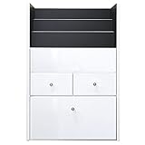 えほんラック 絵本ラック おもちゃ箱型 60cm幅 収納ラック キッズ用多目的ラック (ブラック)