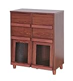 パーセン 2枚フラップ引出し ブラウン (高さ92幅75cm) PS90-75HBR