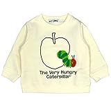 アスナロ（トップス トレーナー） はらぺこあおむし トレーナー ベビー 男の子 ERIC CARLE 裏起毛90 アイボリー