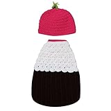 Zhhlinyuan 寝相アート ベビー服 Newborn Baby Boy Girl Costume Crochet Outfits Photography Props Cap Beanie wit