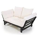 ソファ ソファーベッド 北欧 2人掛け ミルフィーユマットレス 天然木フレーム ダークブラウン×キャンバス