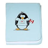 CafePress – カナダPenguin – スーパーソフトベビー毛布、新生児おくるみ ブルー 049177156725CD2