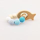 Mamimami Home 歯固め ママ授乳用ブレスレット 赤ちゃんの噛むおもちゃ　おしゃぶり　ガラガラ　明るい色 ベビー色彩感覚訓練 4種選択 「水の色・魚」