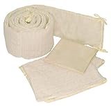 Tadpoles 3 Piece Cable Knit Portable Crib Bedding Set, Natural [並行輸入品]