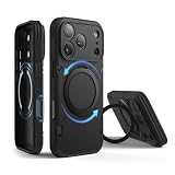 【elago】 iPhone 17 Pro 対応 ケース MagSafe 対応 回転 リング スタンド 付き 耐衝撃 スマホケース マグセーフ 頑丈 携帯ケース [ iPhone17Pro アイフォン17Pro 対応 ] Case Magnetic Armor Ring Stand Case ブラック