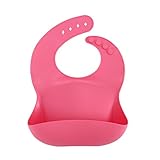 Jolieer 高品質 赤ちゃん スタイ 防水性 よだれかけ 柔らかくて、便利、お手入れ簡単 (赤)