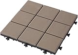 タカショー 敷くだけタイル 磁器 ブラウン 約W30×D30×H2.6cm