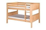 Camaflexi Panel Style Solid Wood Low Bunk Bed, Twin-Over-Twin, Side Attached Ladder, Natural [並行輸入品]