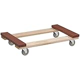 Akro-Mils RD3018RC3R Rubber Capped Industrial Grade Wood Dolly Non-Marking Rubber Caster, 30 x 18"/3
