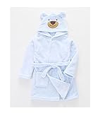 Candykids 可愛い子に可愛いバスローブ　お子様にピッタリ 出産祝い 贈り物 にも 子供用 キッズ ガウン タオル地 お風呂 (110cm, ライトブルー)