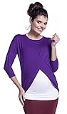 Zeta Ville - レディースマタニティ看護トップクルーネックラップデザイン - 446c (パープル, JA 17, 2XL)