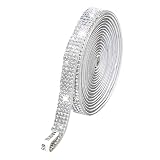 ラインストーンテープ 自粘着 キラキラ デコシール 幅9mm 4列 クリア 長さ90cm DIY用 多列 幅4.5mm〜18mm NANDELMO ND-0180-R04-CL-9mm-4L
