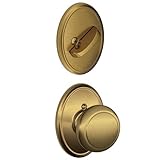 Schlage Lock Company F59AND609WKF Antique Brass Andover Interior Pack Knob Set with Single Cylinder 