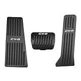 BOYOUS【最新型】マツダ 新型CX-8 KG系 専用 アルミ ペダルカバー ブレーキ フットレスト アクセルペダル 3点セット 工具不要 CX-8ロゴ付 防キズ 防汚れ(ブラック)