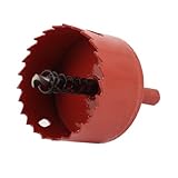 uxcell　穴あけ　ホールソー　螺旋型ドリルビット　9mm軸　切削加工用　53mm直径　ハイスピードスチール製　レッド