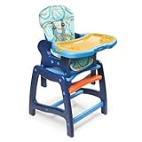 Badger Basket Envee Baby High Chair with Playtable Conversion, Orange/Blue by Badger Basket [並行輸入品]