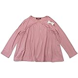 【春物】 nico hrat(ニコフラート) 製品洗い加工済み 綿レーヨン天竺リボン&フリル長袖Tシャツ 130cm /PK NO.B-260208