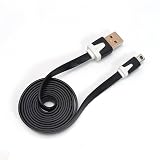 3DS対応 USB充電ケーブル フラットタイプ 1m ブラック for 2DS 3DS 3DSLL DSi DSiLL AD-3077