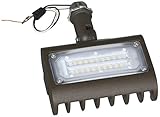 Morris 71551 15 W 5000 K LEDフラットパネルFlood Light with 1 / 2 "調整可能なKnuckleマウント、1414 LM、120 – 277 V、ブロンズ