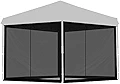 【4枚セット】FIELDOOR タープテント専用サイドシート 2.5×2.5m用 【メッシュ×2枚/メッシュジップ×2枚】虫除け対策 簡単取り付け